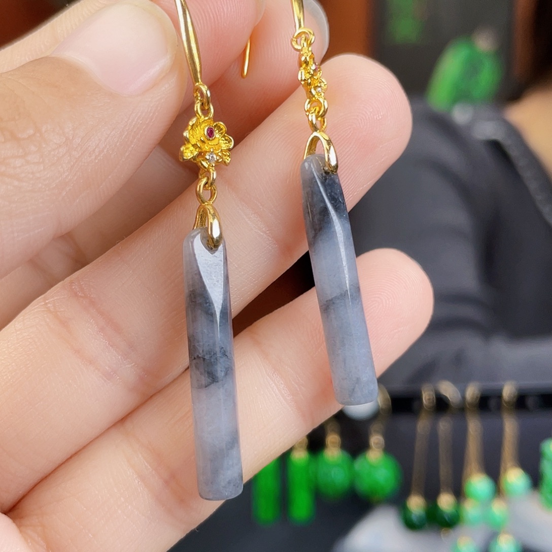 翡翠未镶嵌耳饰饰品