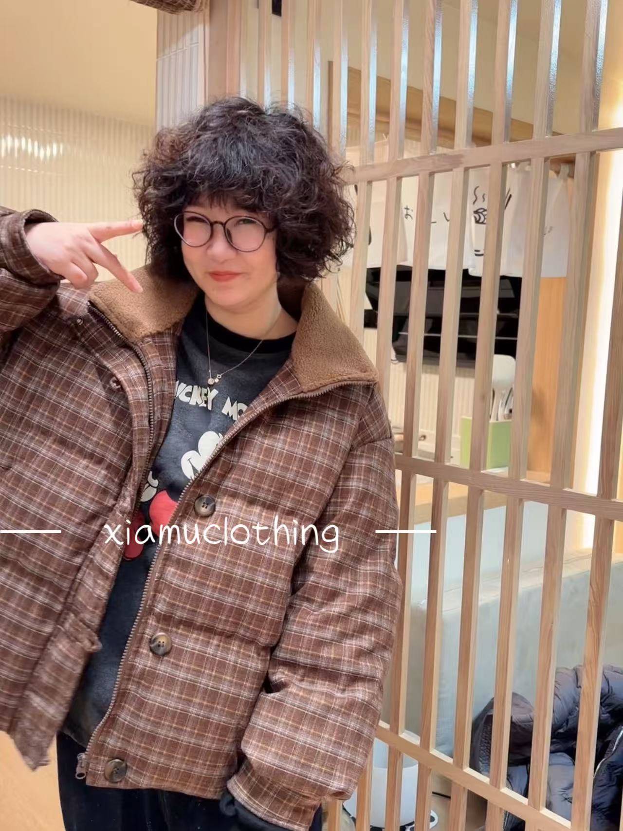 夏沐家格子休闲羽绒服670