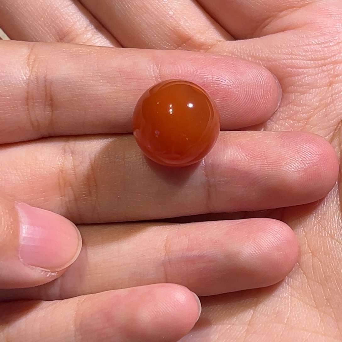 南红玛瑙未镶嵌圆珠未打孔14.9mm