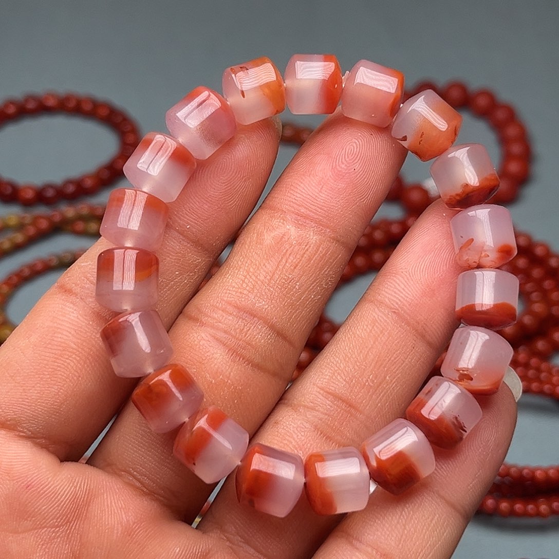 南红玛瑙未镶嵌手链聚宝盆卡10