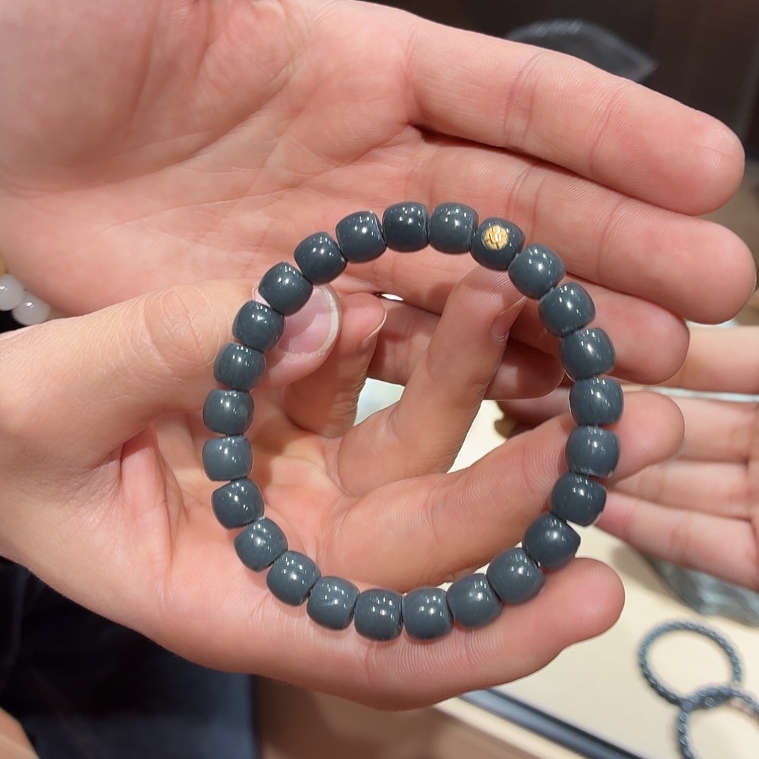 和田玉18K金镶嵌手链和田玉且末