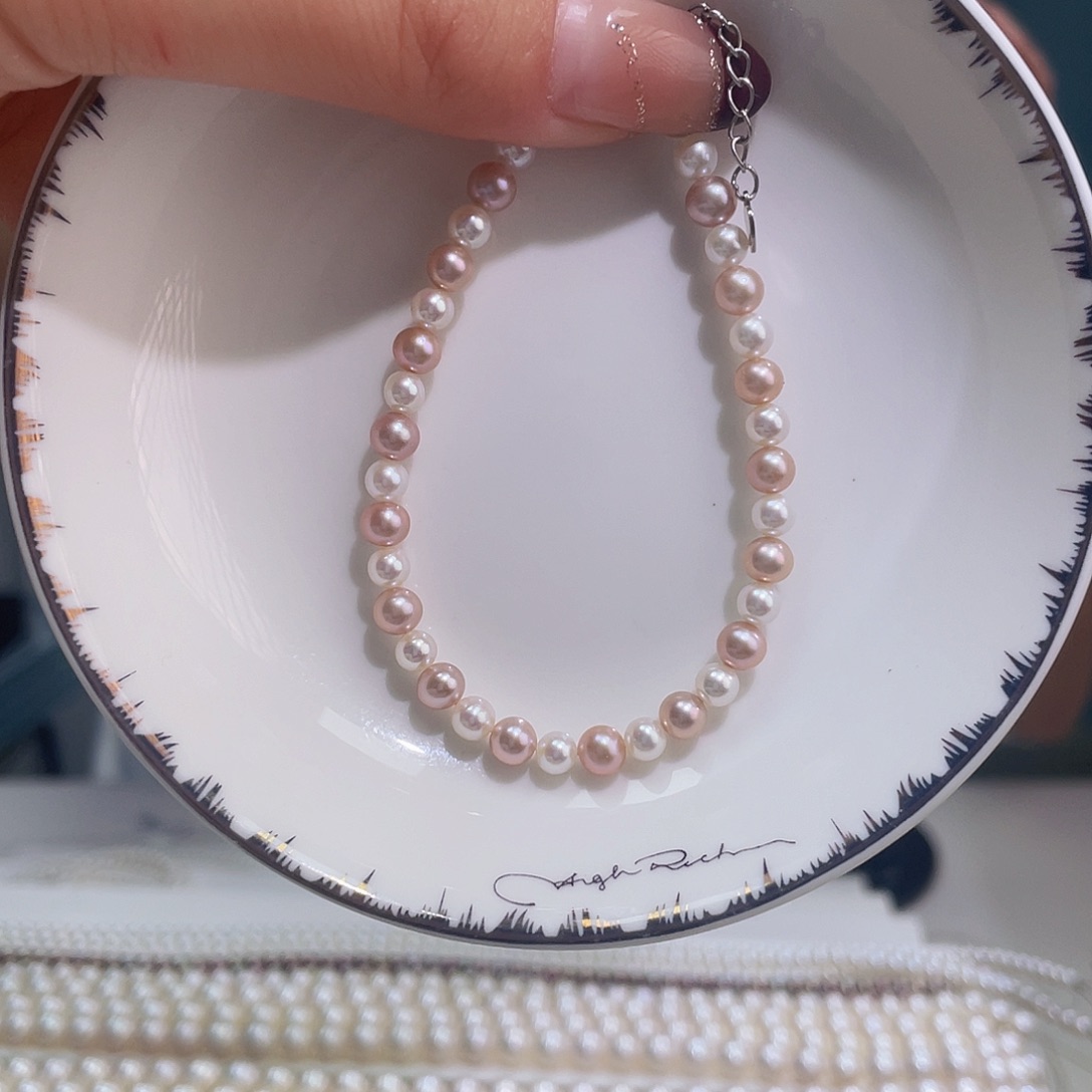 淡水珍珠手绳银S925镶嵌