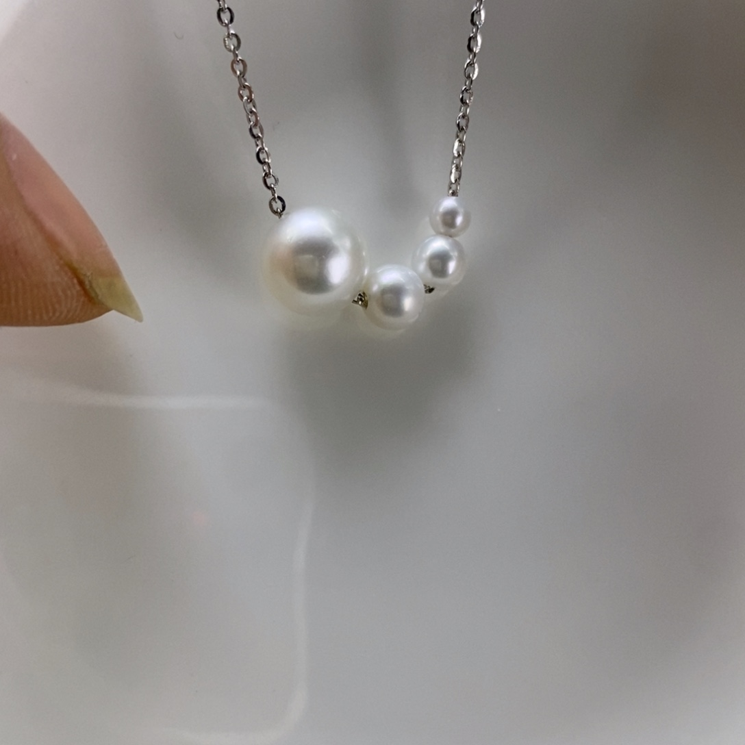 颈饰银S925镶嵌淡水珍珠