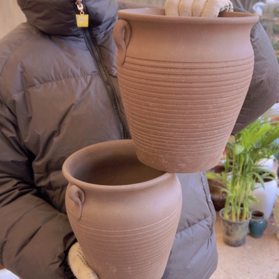 紫砂花盆高21口19————