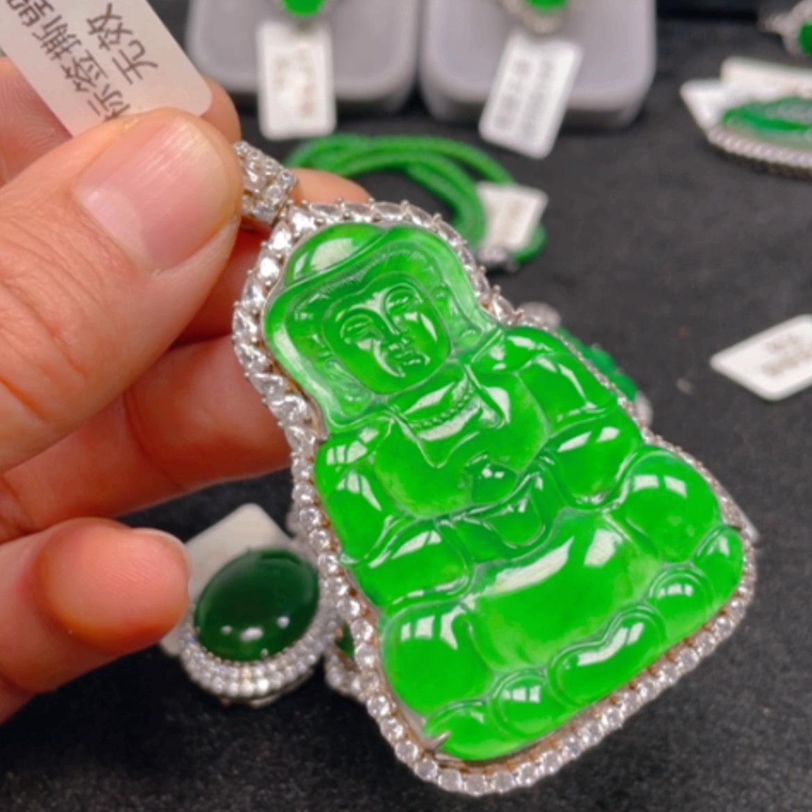 【闪购商品】翡翠颈饰银S925镶嵌吊坠