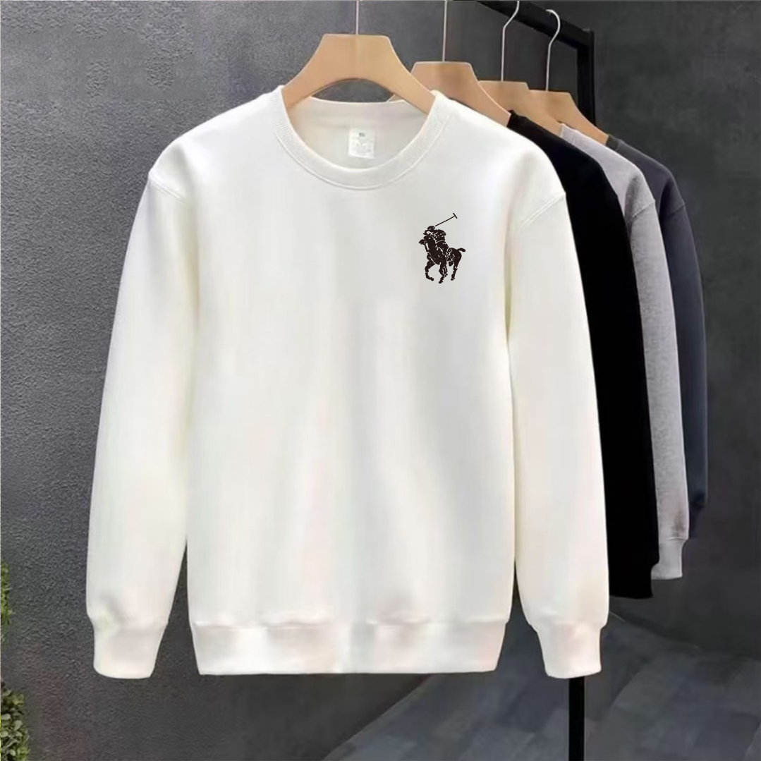 卫衣简约纯色内搭加绒卫衣男圆领白色上衣新款爆款秋冬季长袖