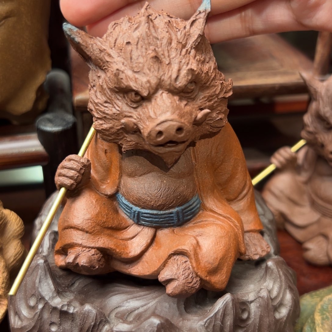 紫砂茶宠粉浆猪八戒紫砂