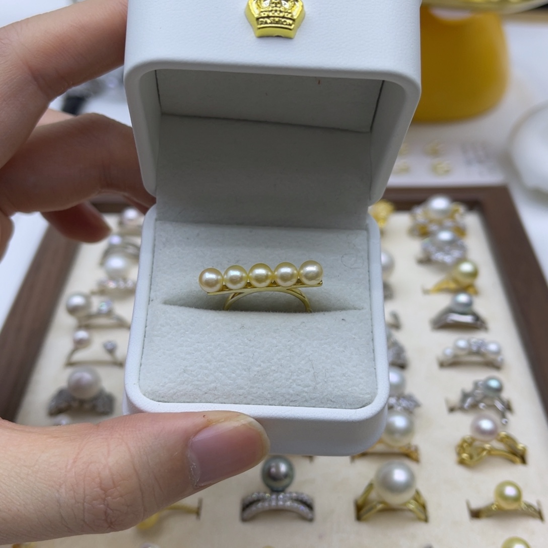 戒指海水珍珠银S925镶嵌