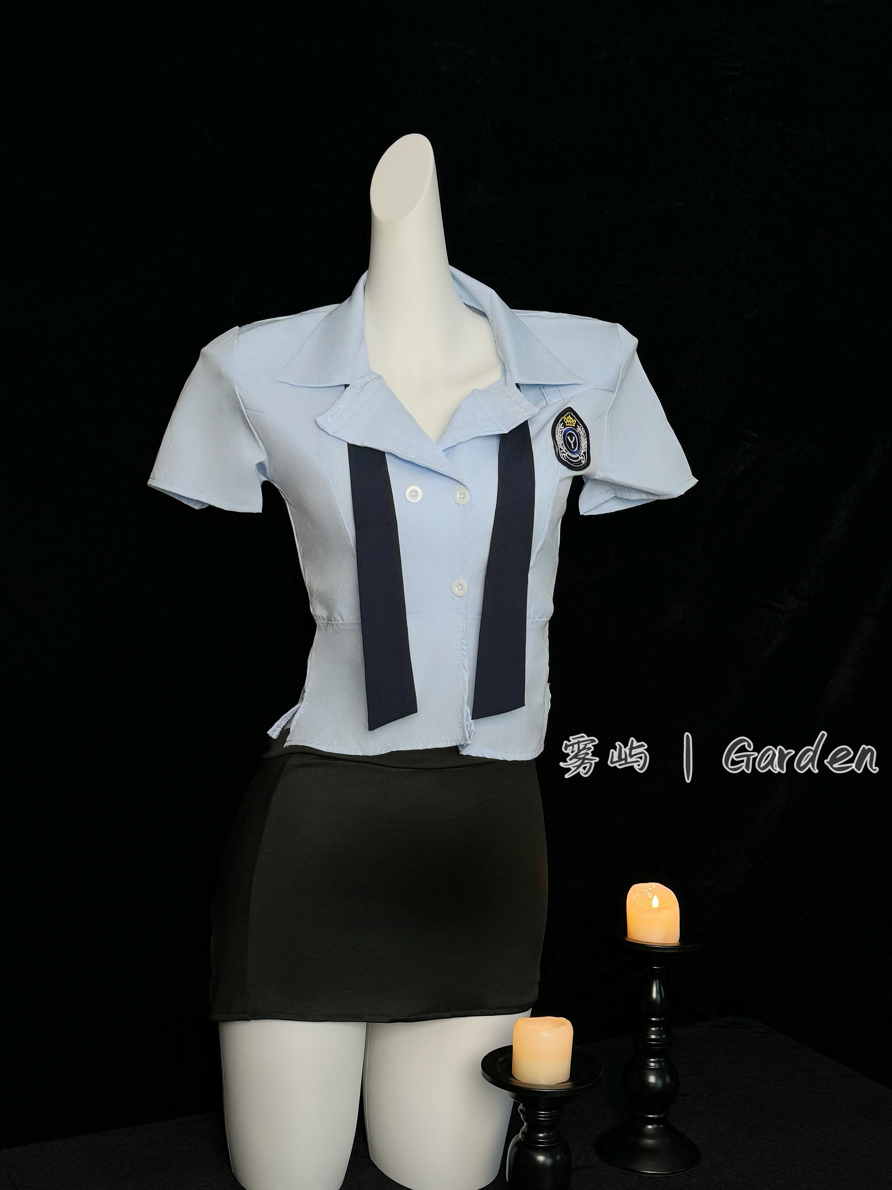 女短款通用镂空薄款性感睡裙纯欲气质时髦学院风战袍