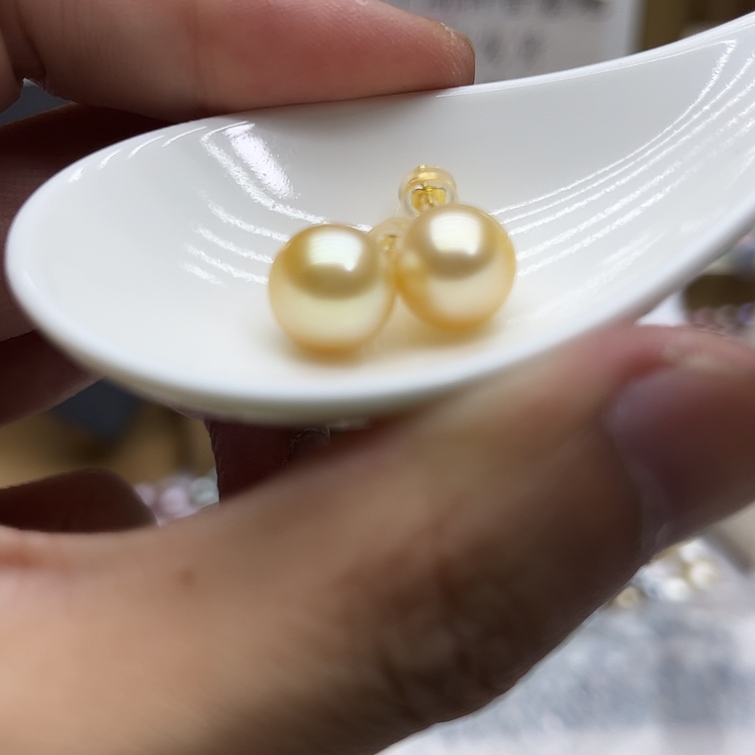 银S925镶嵌耳饰海水珍珠