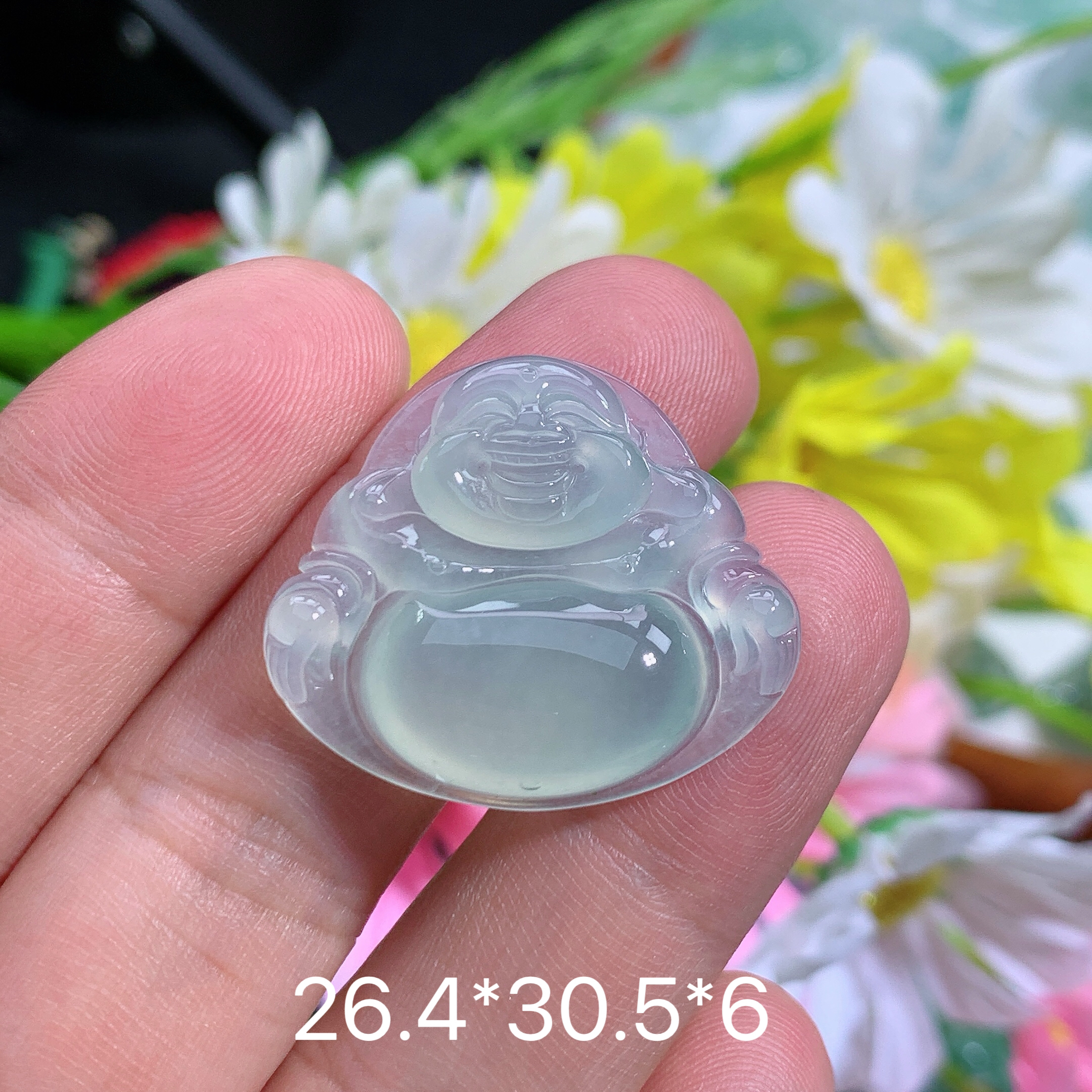 缅甸天然翡翠A货冰种晴底佛公吊坠o百搭时尚精美礼物上等翡翠珠宝