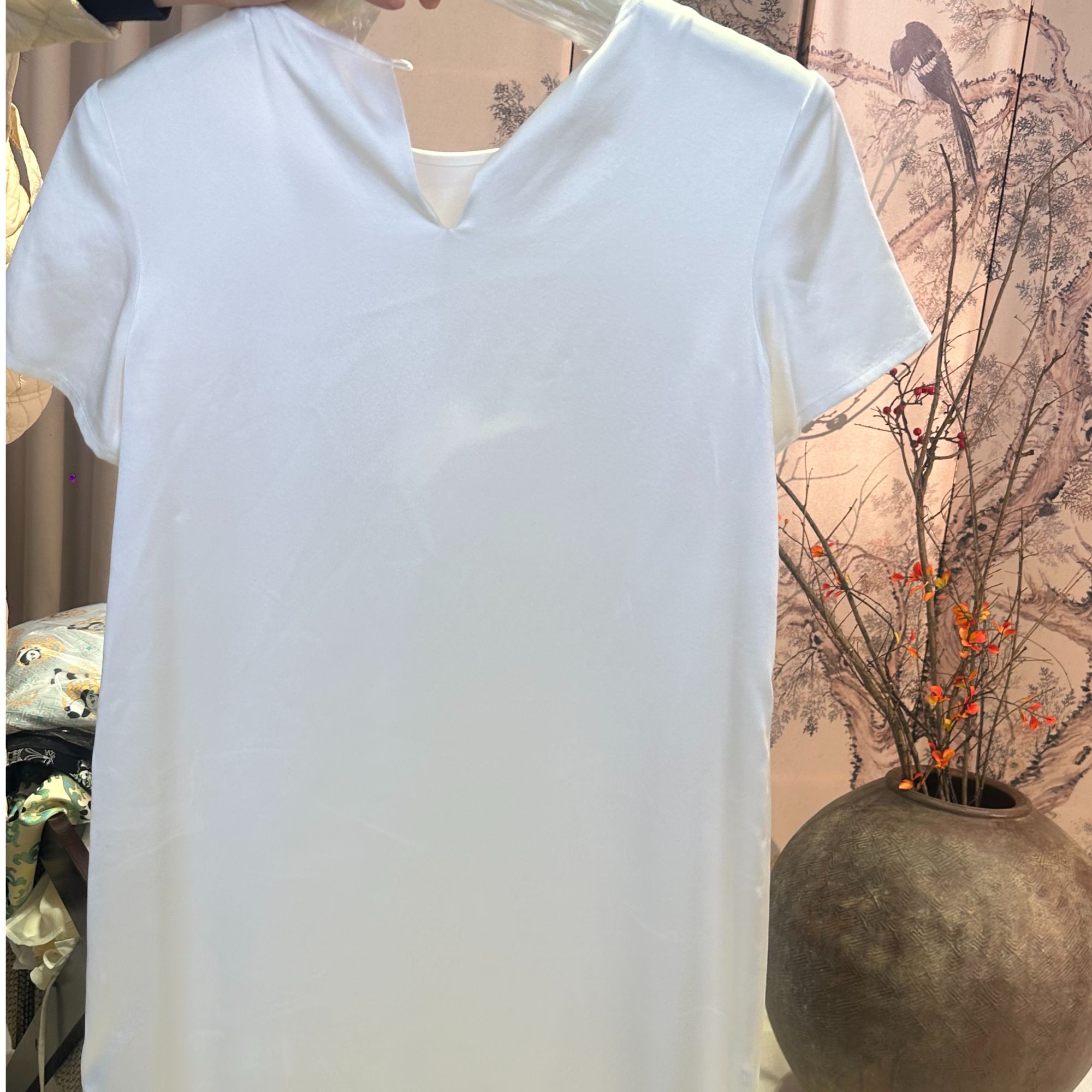 【玉白】白色桑蚕丝连衣裙微瑕不退不换