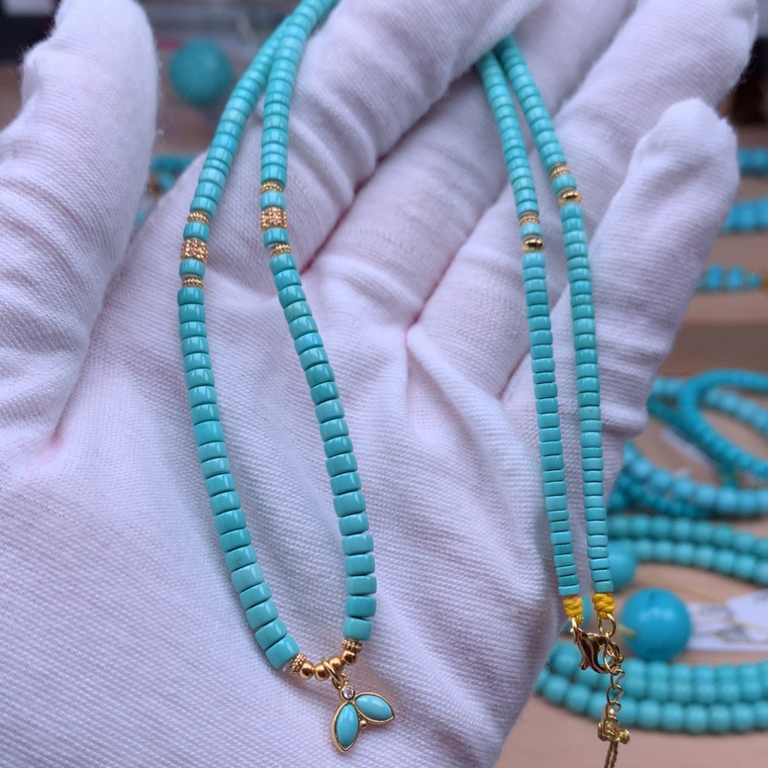 绿松石银S925镀金镶嵌珠宝奇石