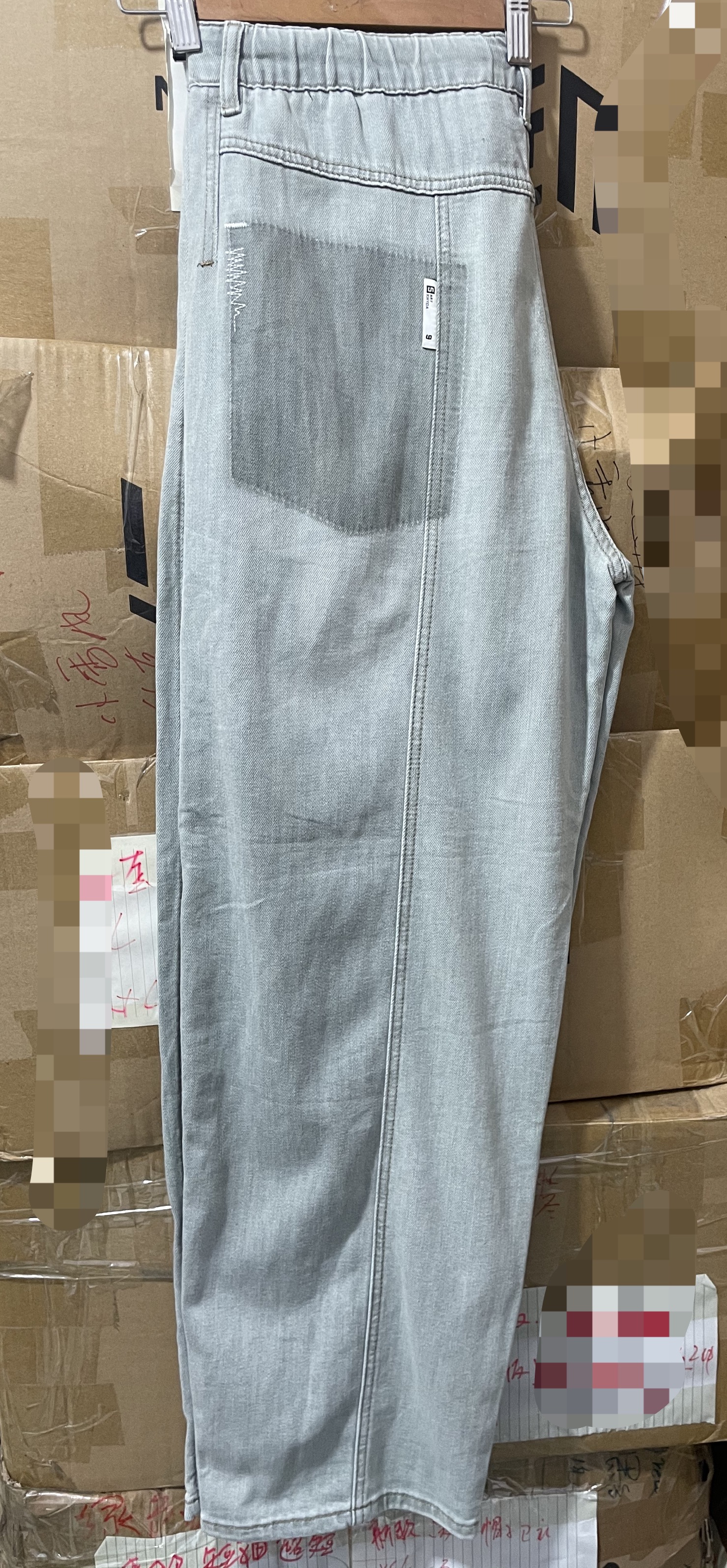 半松紧腰半系皮带拉链牛仔长裤男洗水软绵春秋【默认瑕疵】