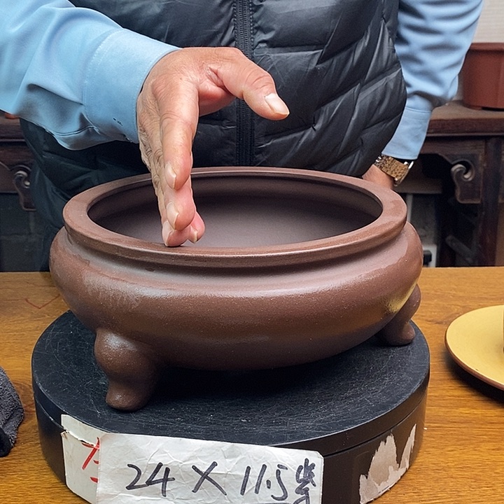 紫砂花盆货号一只SS3