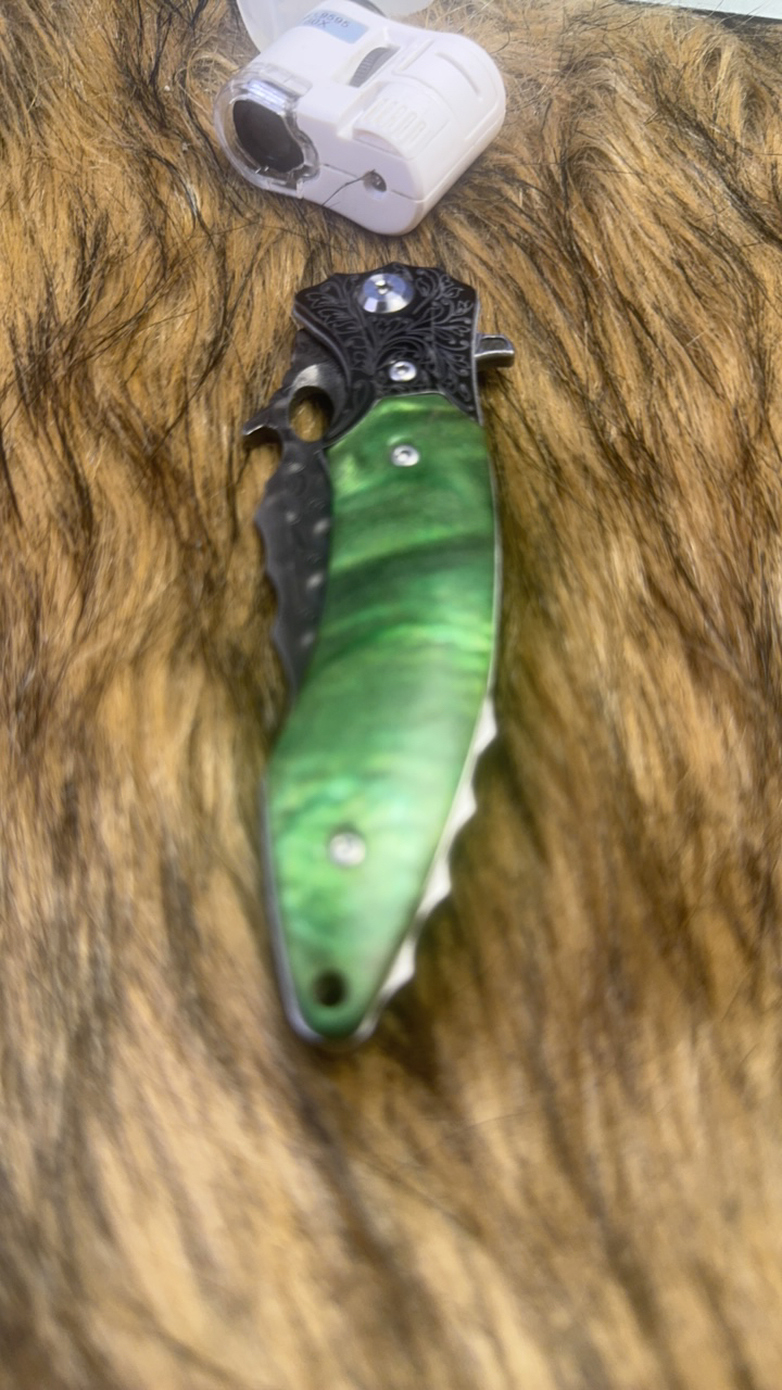 稳定木大马士革钢多功能户外手把肉刀