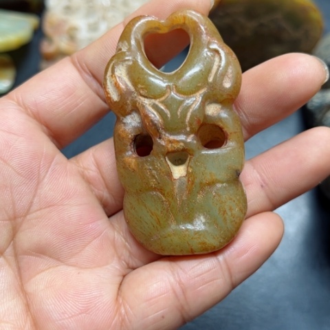 吊坠白玉菩提把件