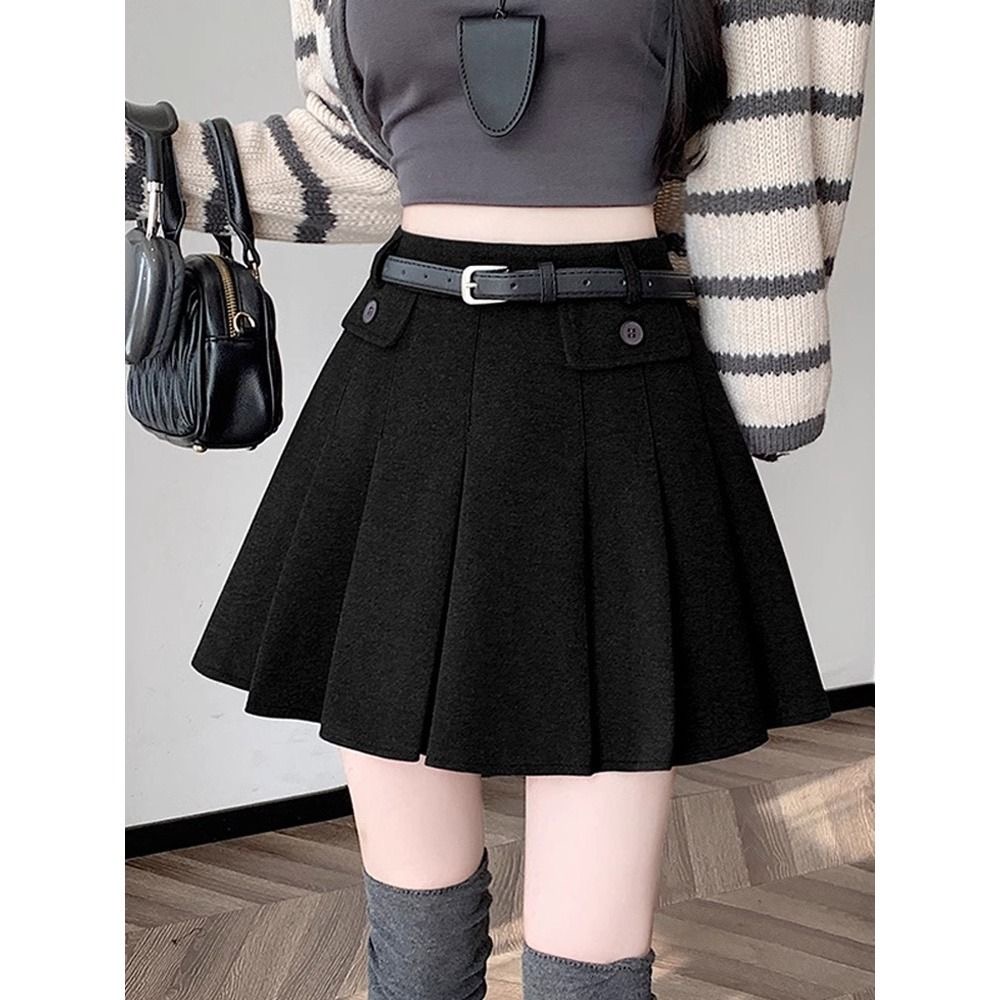 2号【051-100】百搭秋冬毛呢短裙