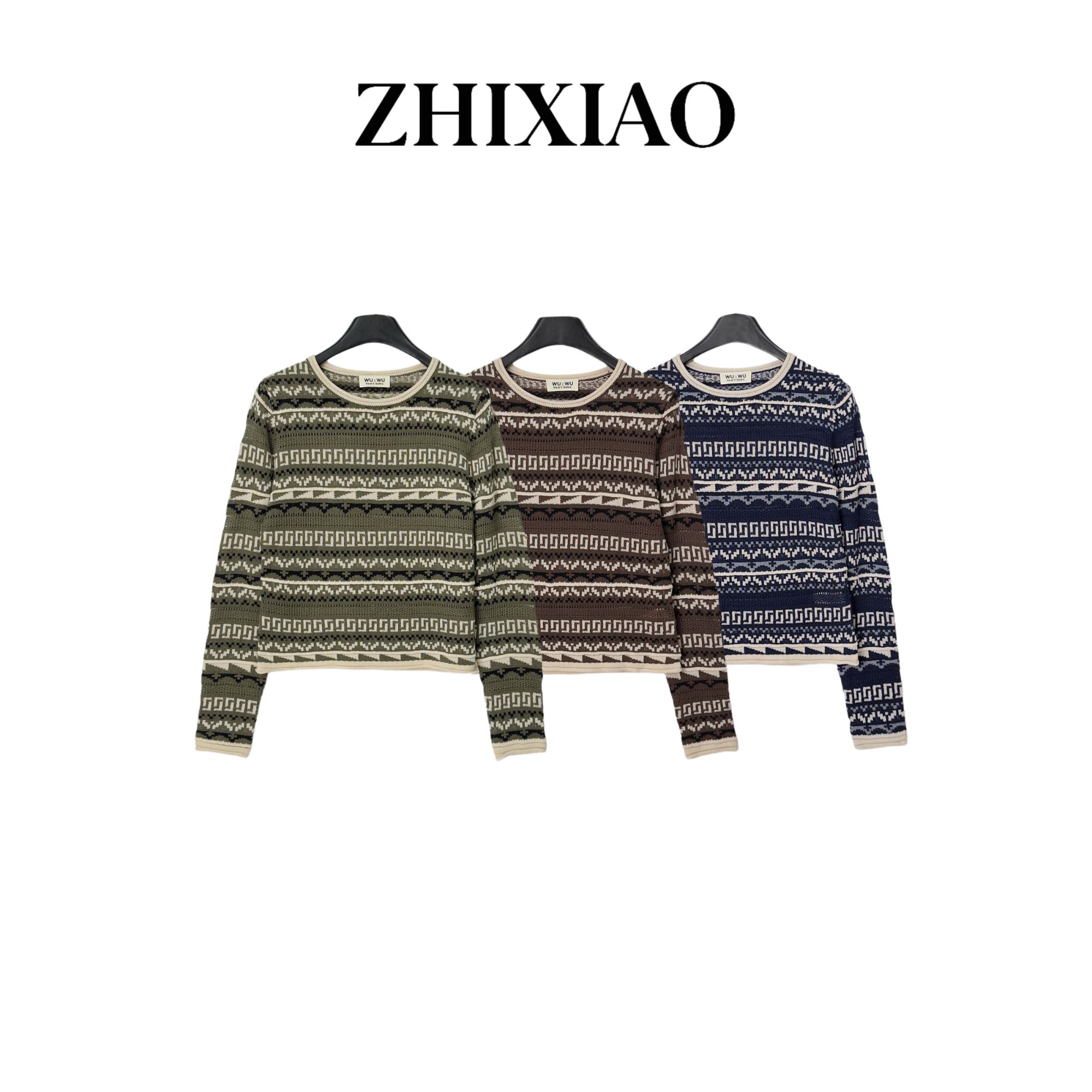 【ZHIXIAO】秋冬新款：提花长袖上衣10154