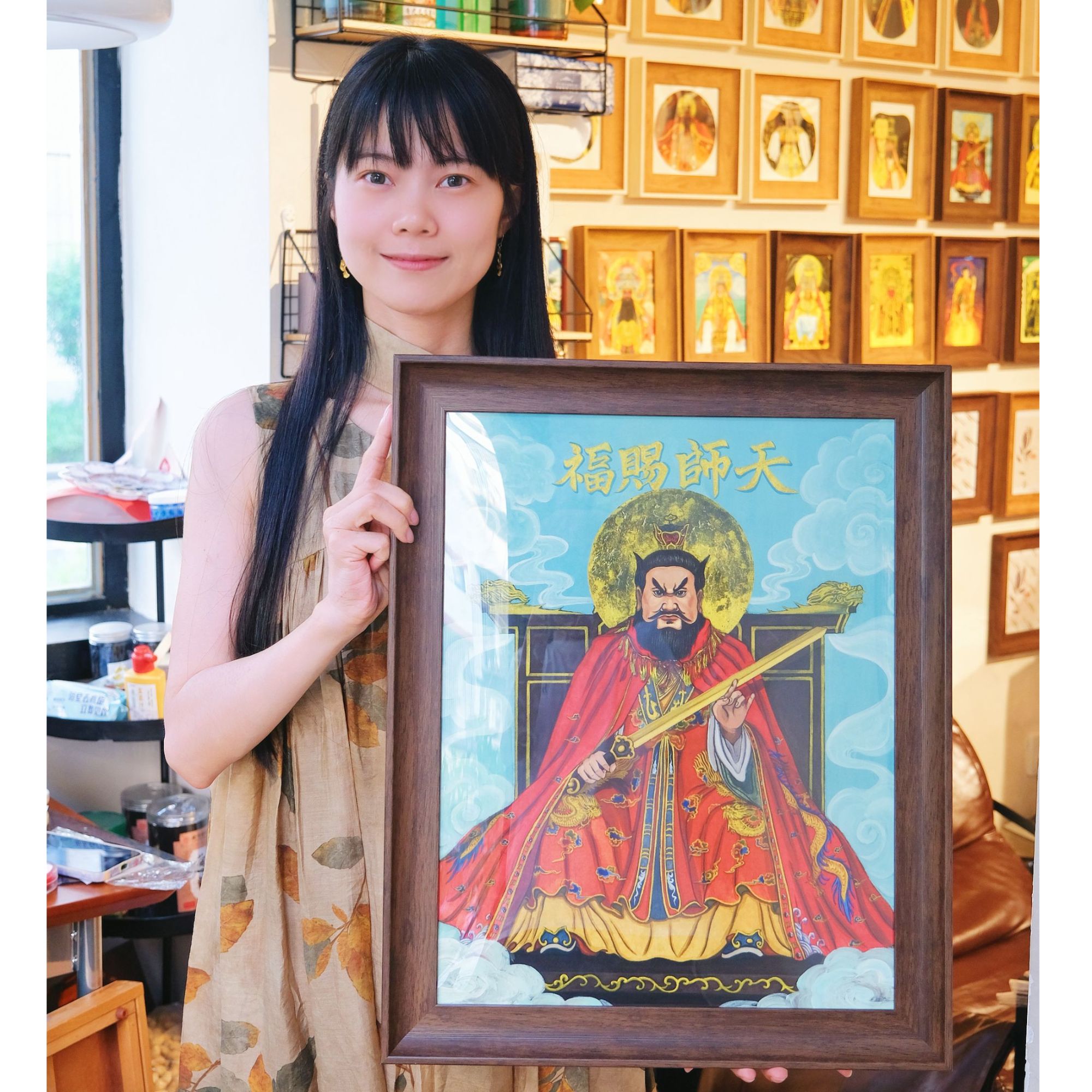 林燕丽绘画龙虎山张天师  18寸(35.5*45.5) 收藏级艺术微喷含装裱