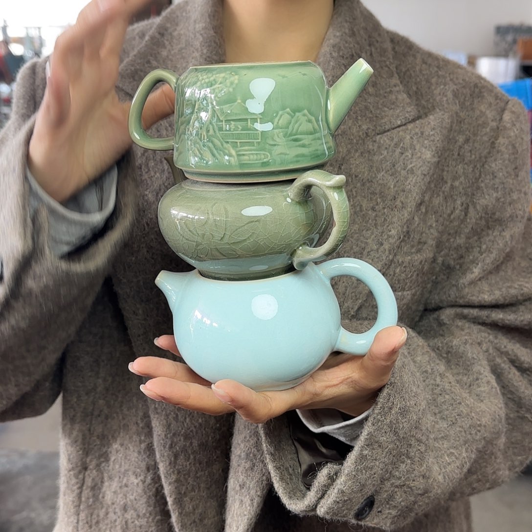 龙泉云间青瓷小米茶器