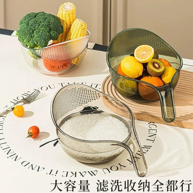 淘米盆细孔多功能沥水篮水果淘米通用沥水神器厨房简约家用沥水篮