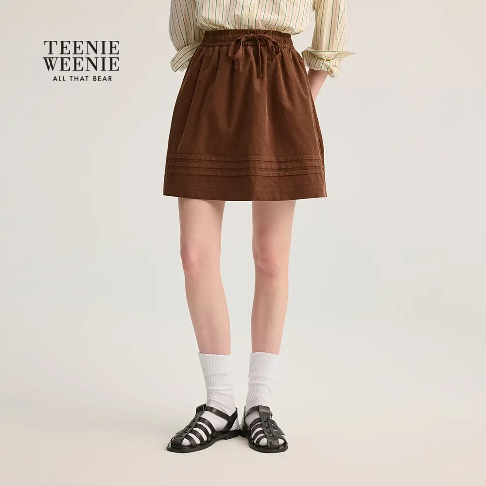 TeenieWeenie小熊半身裙2025秋季抽绳少女感A字半裙女TTWH254905P