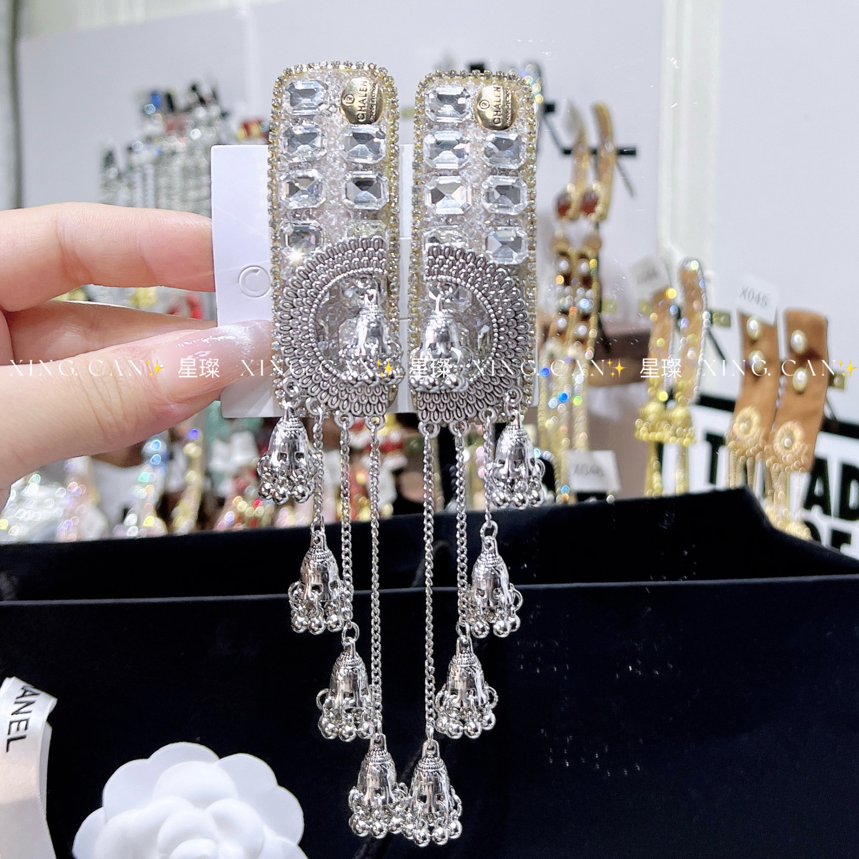 银色楼兰可爱风复古女森系发夹长款头饰古风饰品欧美手工