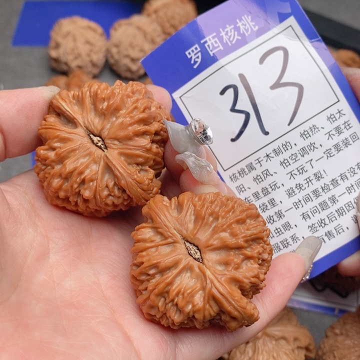 桃核把件42南疆石313号牌