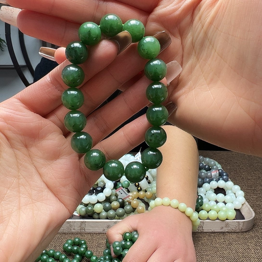 和田玉未镶嵌手链12碧玉