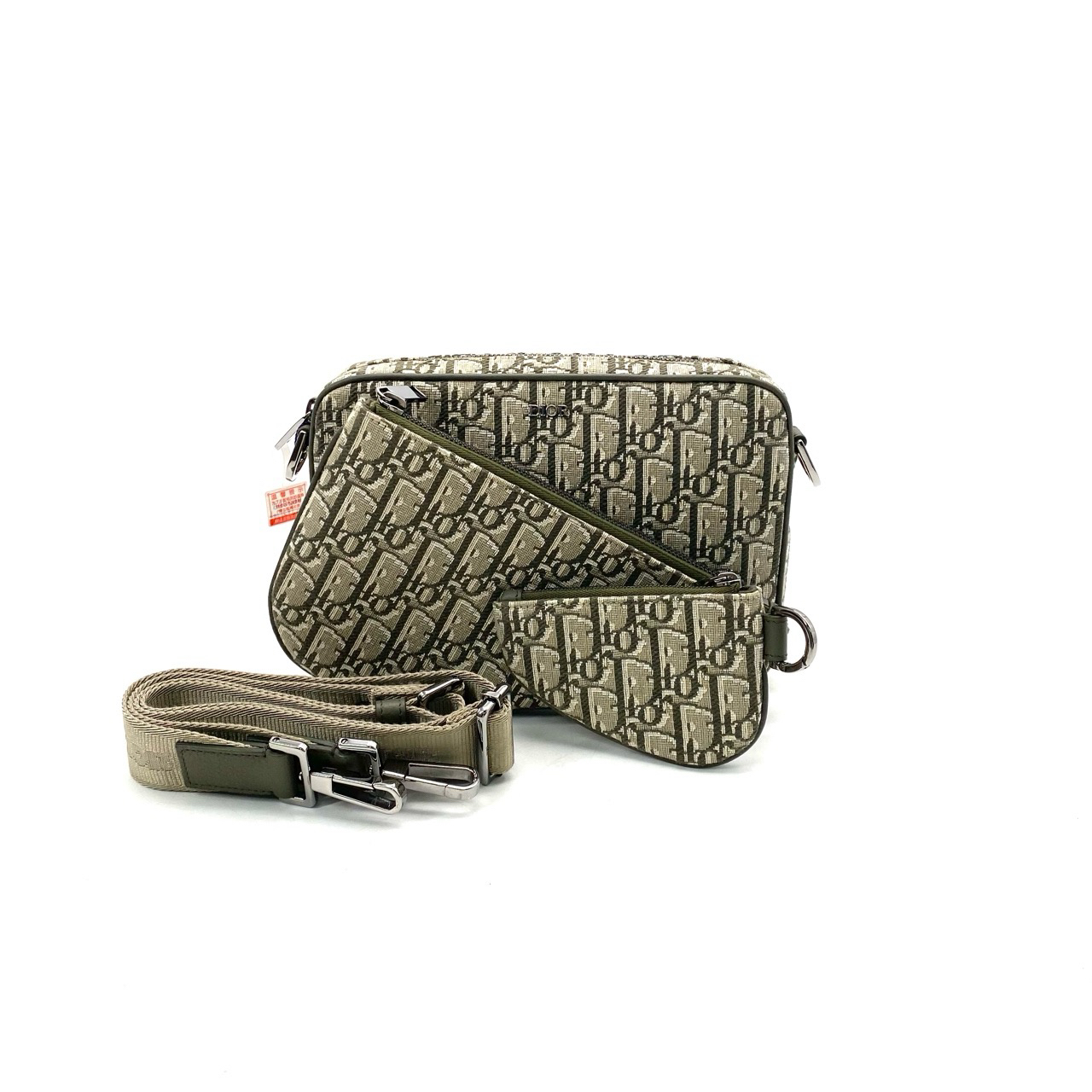 99新 DIOR/迪奥 新款老花帆布三合一邮差包 尺寸24/17