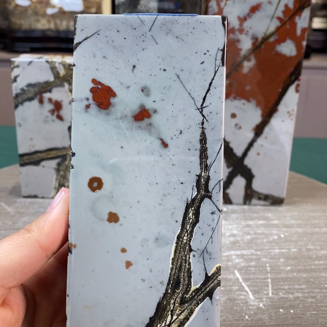 石材广西国画石草花石