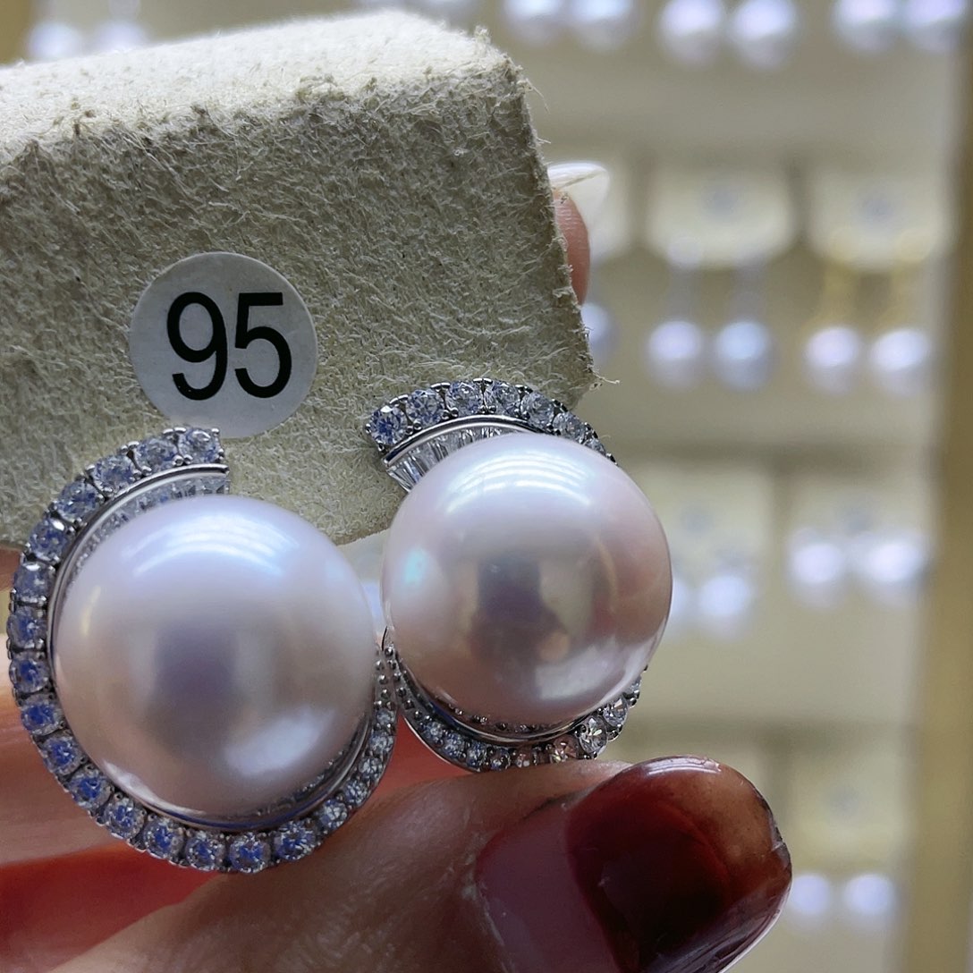 淡水珍珠耳饰银S925镶嵌