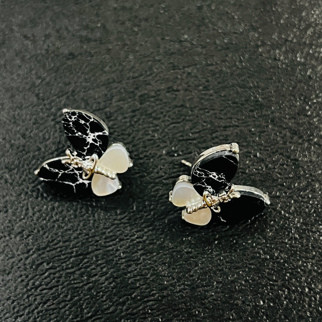铜合金锆石耳饰 小众设计耳饰2513