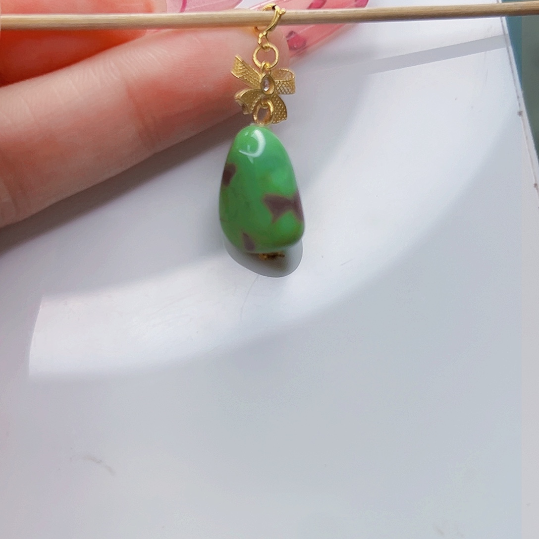 绿松石珠宝奇石18K金镶嵌