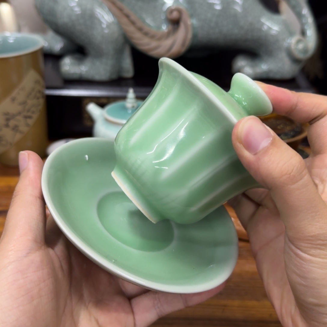 龙泉青瓷茶具微瑕7709