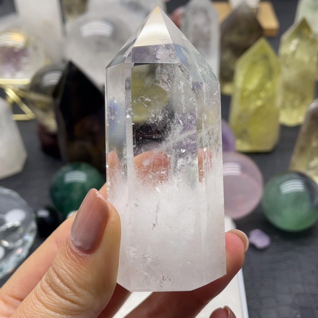 水晶9未镶嵌白水晶柱