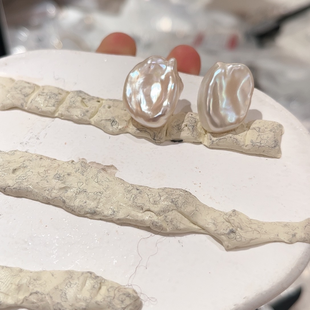 淡水珍珠耳饰银S925镶嵌