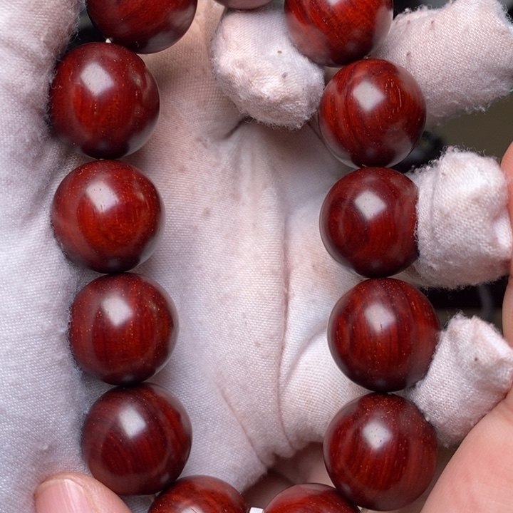 小叶紫檀手串/手链原汁原味1.8cm 顶泥鳞底金星 