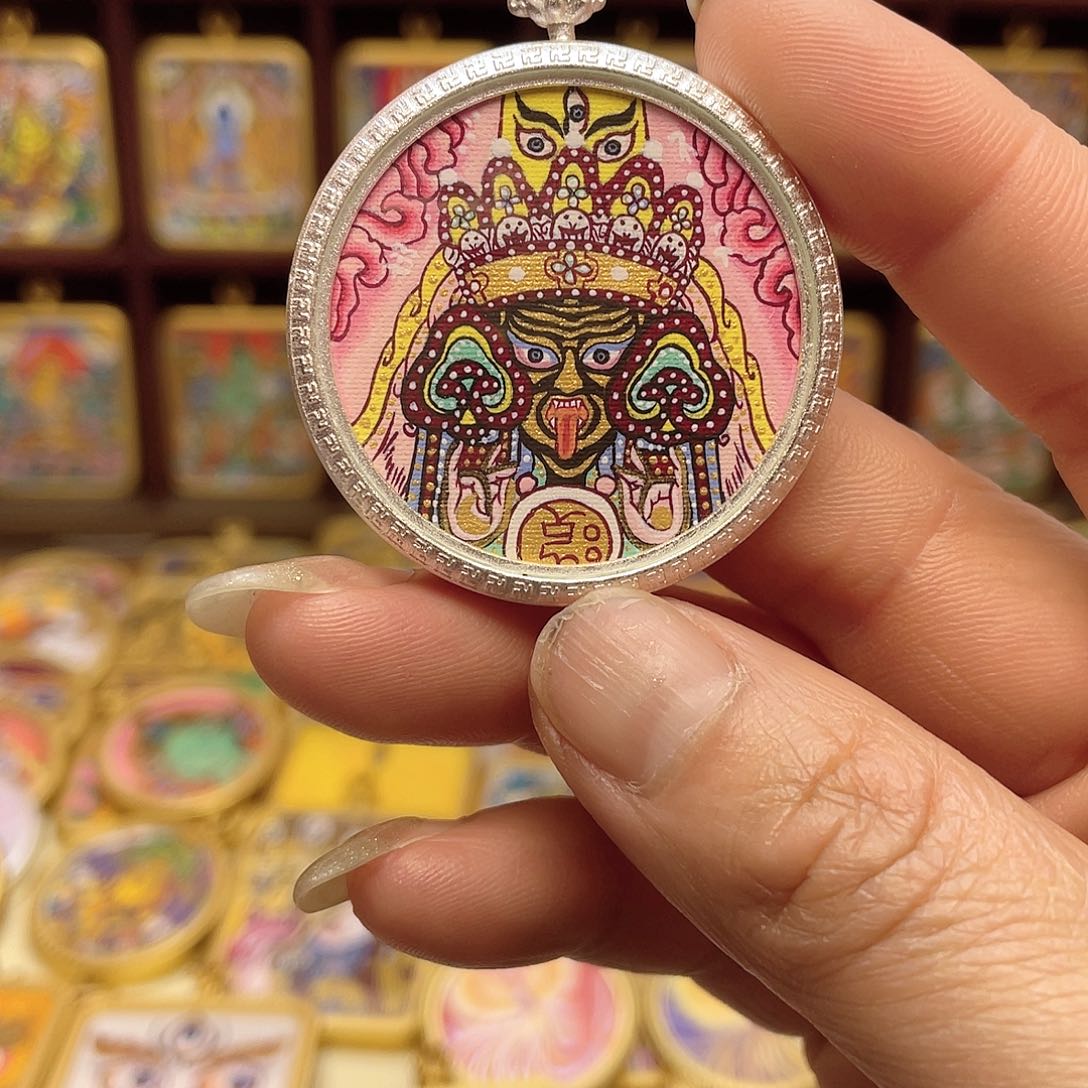 吊坠纯手绘唐卡扎吉拉姆