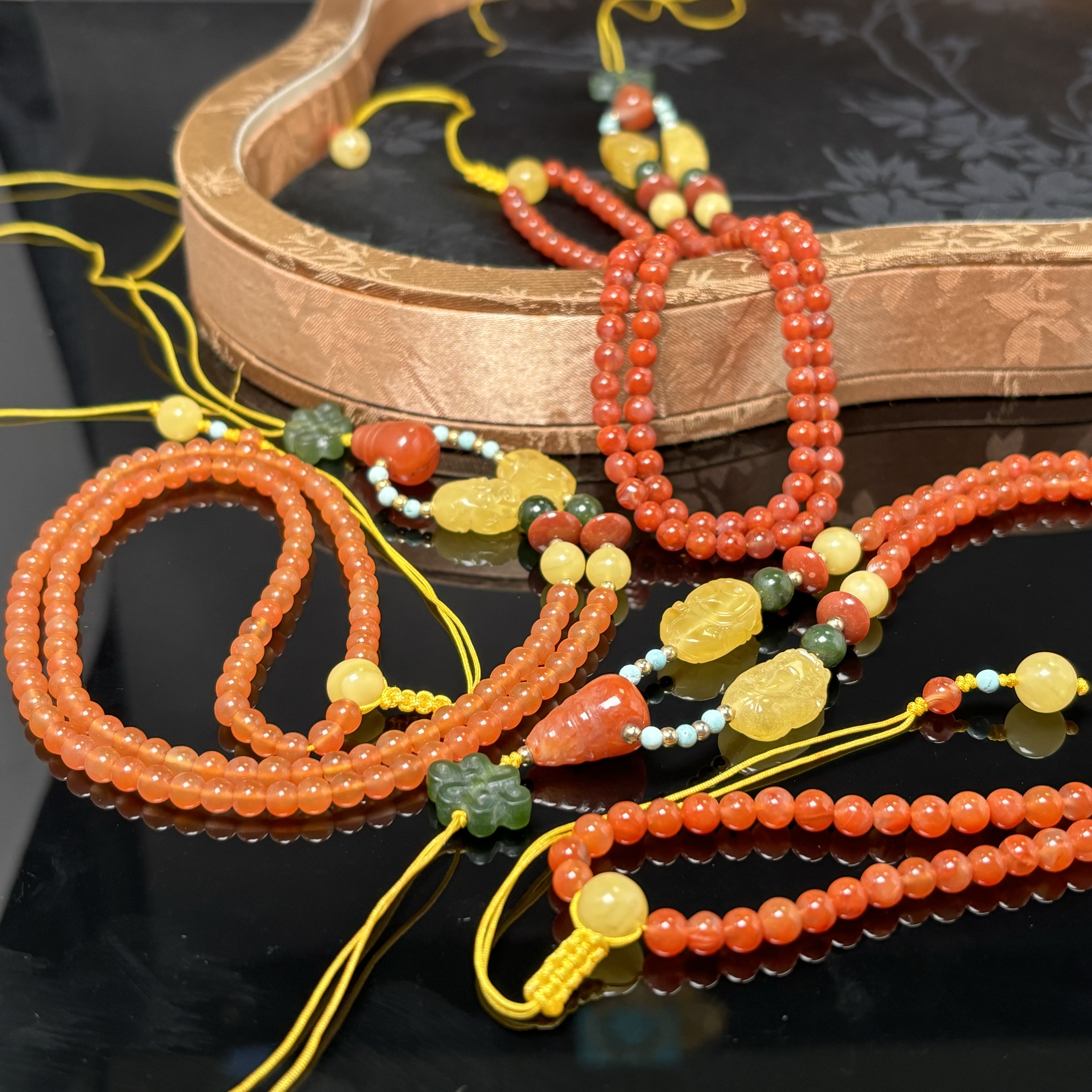 【老郑家】天然南红玛瑙DIY项链 约4mm+（多样性发一件）