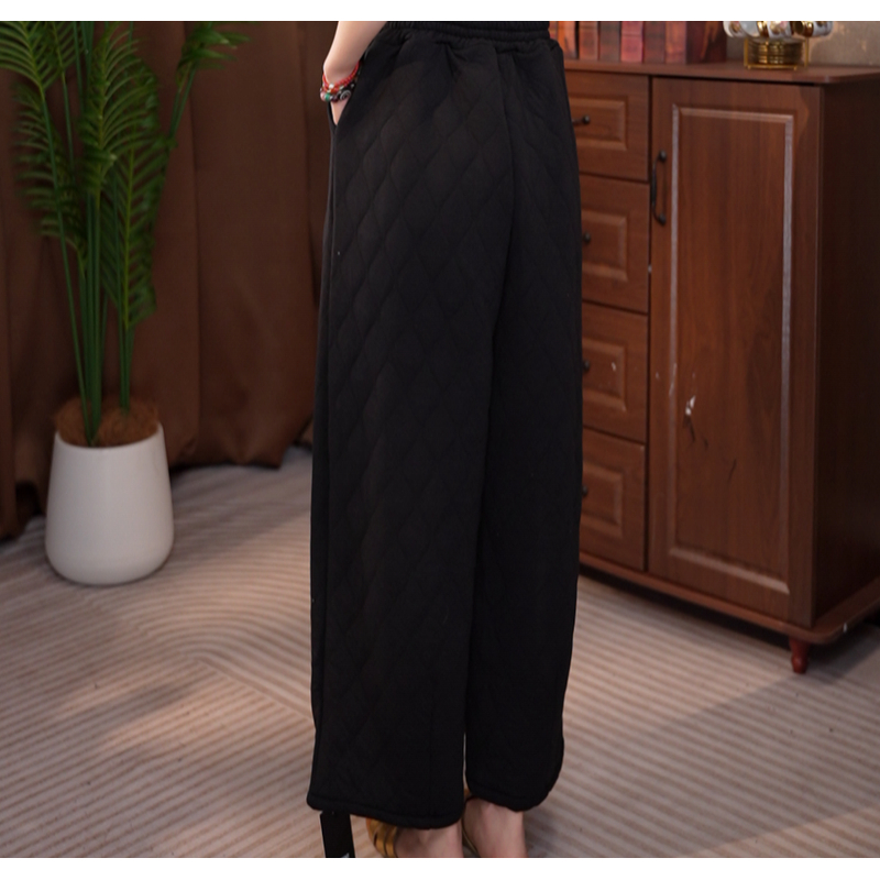 238/  新款黑色厚新款夹丝阔腿裤C