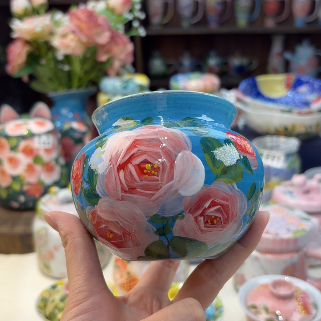 瓷片景德镇手绘高温釉下彩陶瓷茶具