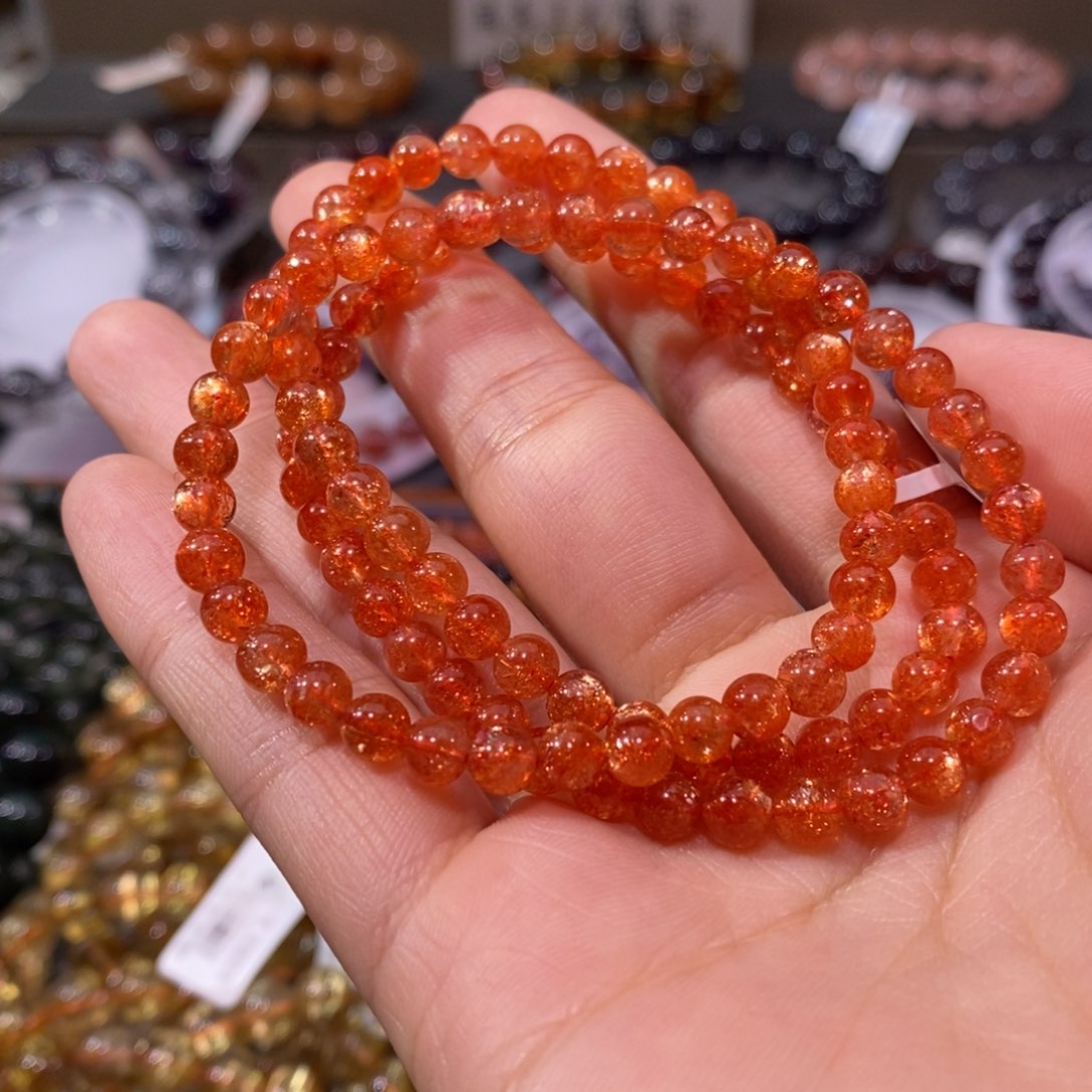 日光石手串未镶嵌金太阳多圈5+