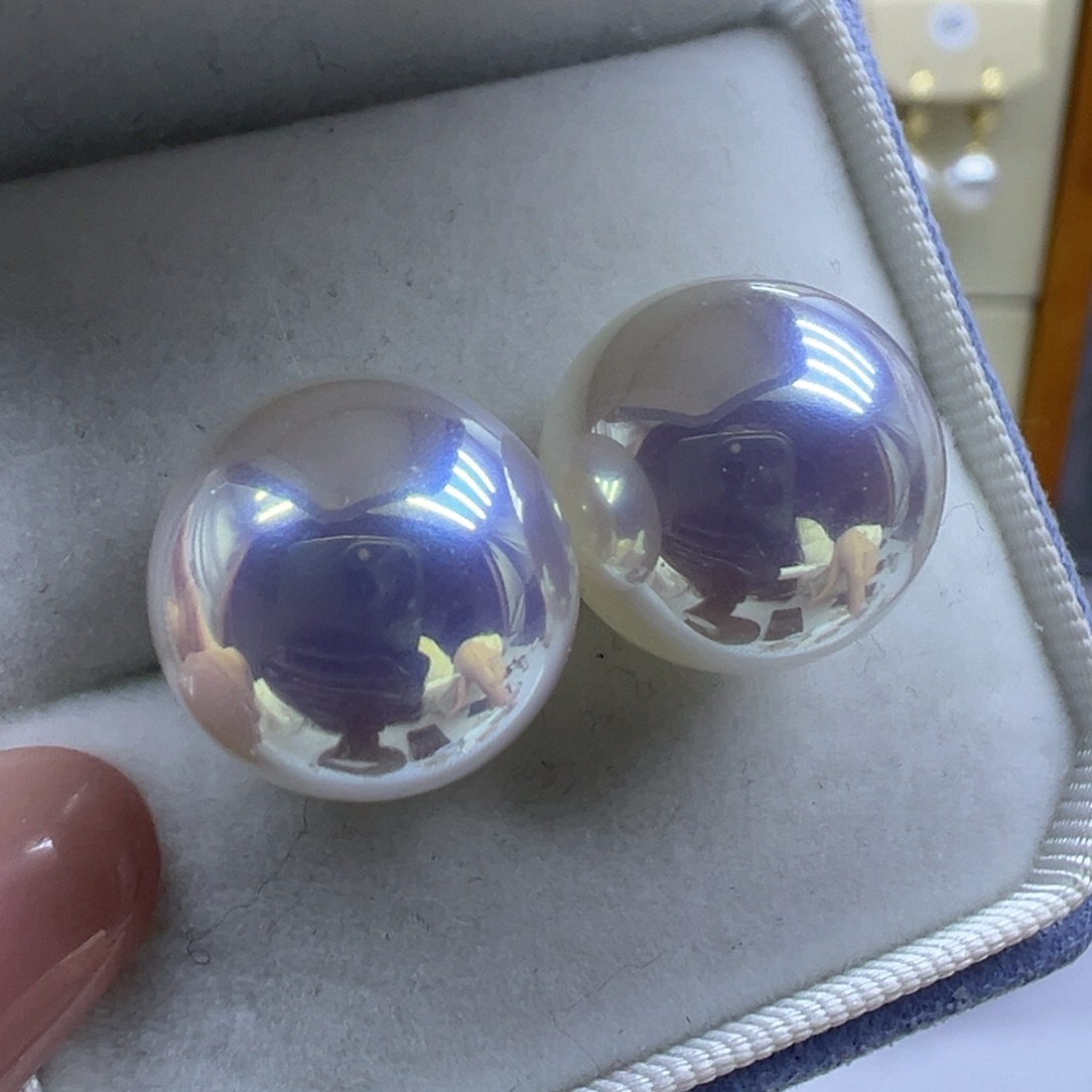 淡水珍珠耳饰银S925镶嵌