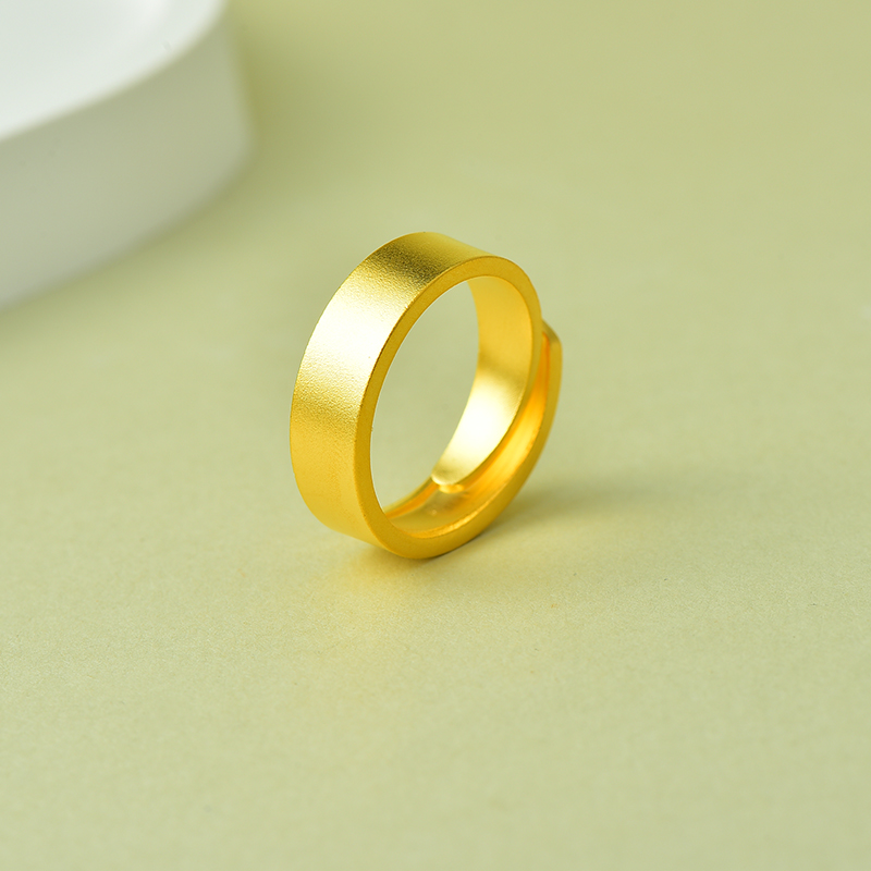 足银戒指 古法传承开口戒指情侣磨砂素戒