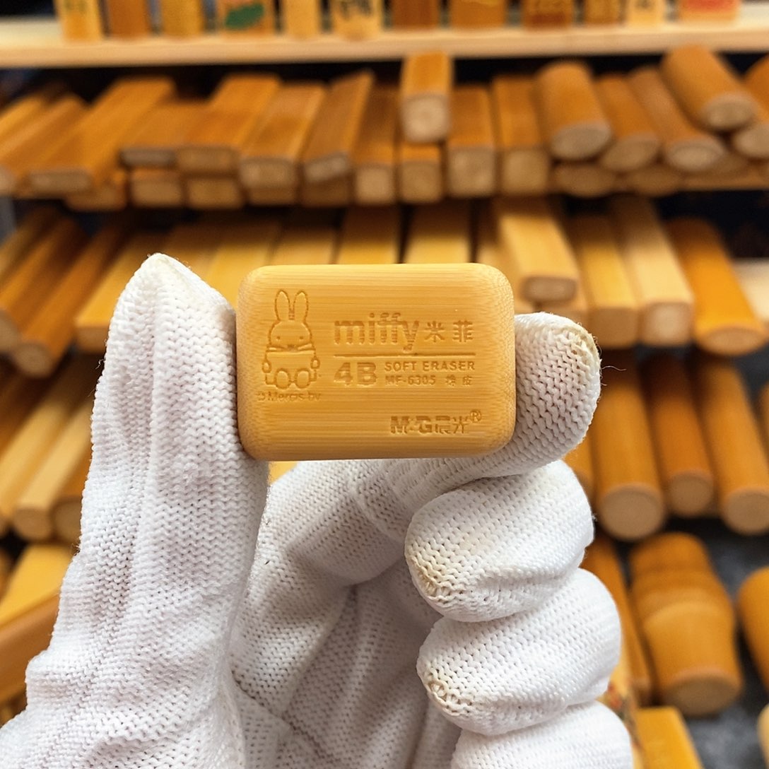 竹实心竹方扁雕刻橡皮擦