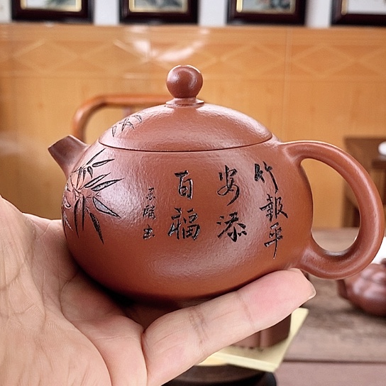 茶壶紫砂慢**风微瑕壶