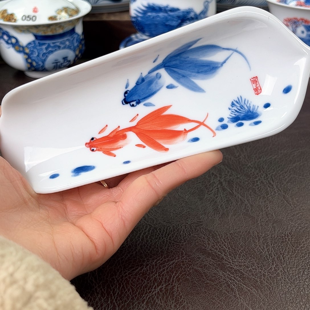 杯手绘高温瓷器瑕疵