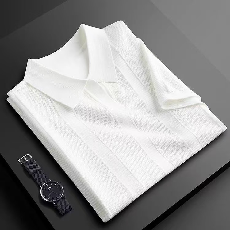 【凉】夏季男士翻领中青年商务休闲透气短袖